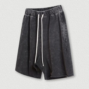 Pantalones Cortos Vintage 2025 Personalizados con Logotipo Desgastado, Lavado Ácido, Efecto Descolorido por el Sol, para Hombre, de Alta Calidad, Talla Grande, Diseño Sólido, Impresión Serigrafiada, Transpirables - Product Image 1