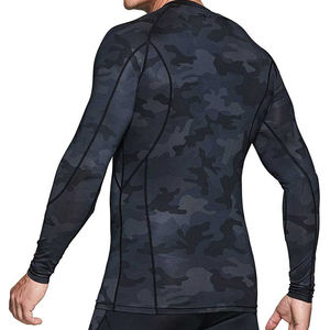 Haut de compression à manches longues pour homme, personnalisable avec logo, pour sports MMA, en Spandex/Polyester écologique, séchage rapide et respirant - Product Image 2