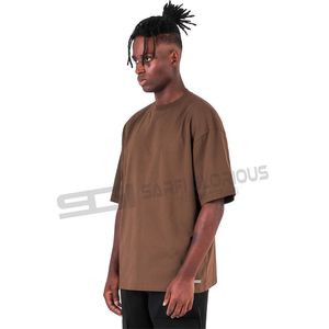 Ropa de talla grande para hombre, camisetas con dobladillo curvo de algodón 100% para hombre, camisetas elegantes de alta calidad para hombre y mujer, camisetas de mezcla triple - Product Image 2