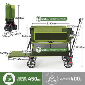 ट्राली, आउटडोर फोल्डिंग डबल-डेकर यात्रा कैंपिंग पिकनिक बच्चों को लेट करने के लिए इस्तेमाल किया जा सकता है - Product Image 6