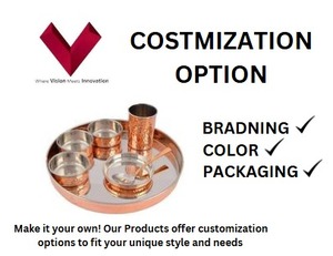 Factory Direct Supply of Copper Hammered Thali Set, Perfect for every occasion, Copper handcrafted thali set - Product Image 3