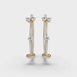 Último diseño Zaveri perlas brillantes Zirconia cúbica oro rosa tachonado pendiente para mujer pendientes finos - Product Image 5