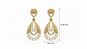 Pendientes de Diamantes Delicados en Oro de 14K |   Elegante Joyería con Diamantes Naturales Colgantes para Mujer - Product Image 2