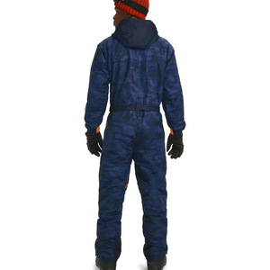 Traje de nieve impermeable Traje de esquí Chaqueta de snowboard Chaqueta de esquí con capucha Chaqueta con cremallera Ropa de nieve Negro/Chaquetas de esquí Poliéster de color sólido para hombres - Product Image 1