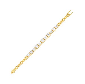 IGI Certified Asscher & Emerald Cut Lab Grown Diamond Tennis Bracelet in 14K Yellow / White / Rose Gold - Product Image 2
