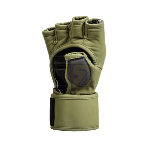 Guantes de boxeo MMA de cuero de medio dedo Guantes de boxeo MMA personalizados OEM Guante de entrenamiento de Sparring 8oz - Product Image 5