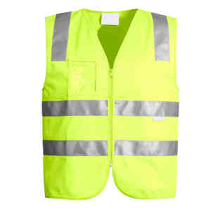 เสื้อกั๊กนิรภัยสะท้อนแสงแบบปรับแต่งโลโก้บริษัทพร้อมกระเป๋าสีเรืองแสงสะท้อนแสงเสื้อกั๊กนิรภัยชั้น2แบบกำหนดเอง - Product Image 1