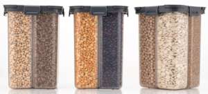 Boîte de rangement pour aliments, épices, collations, fruits secs, céréales, organisateur de cuisine, ensemble de boîtes en plastique durable à 4 compartiments, 2000 ml, hermétique - Product Image 4