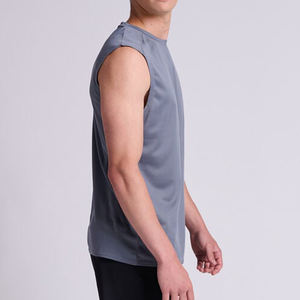 2025 Latest Custom Men's Sports Vest Breathable Fast Dry <b>Sleeveless</b> Gym Tank-<b>Top</b> <b>Knitted</b> Mesh Stretch Fabric Workout Vest-<b>Top</b> - Product Image 4