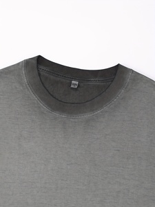 Custom Heat Transfer Printed Oversized Bleached Distressed T-<b>Shirt</b> with Unique Shoulder Zipper Accents Short Sleeve Crew Neck - Product Image 4