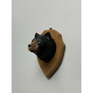 YEEYAYA Scultura in Legno Intagliata a Mano a Forma di Testa d'Orso, Decorazione Murale per Casa, Regalo di Natale, Arte da Parete, Statuetta in Legno - Product Image 4