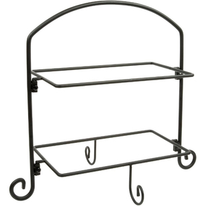 Hanging Iron Metal Plate Rack Black Finished Perfect For Kitchenware <b>Tabletop</b> Standing Multifunction Plate <b>Storage</b> Holder - Product Image 5