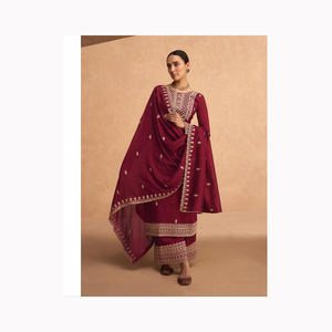 Diseñador moderno 2024 señoras 3 piezas indio paquistaní seda Salwar traje alto precio al por mayor para adultos Lino algodón Georgette - Product Image 3