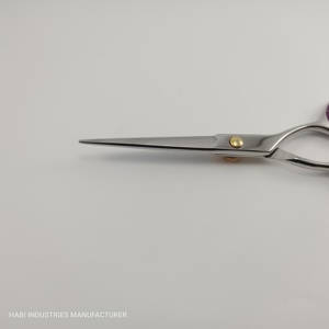 Ciseaux de coupe de cheveux de barbier personnalisés de haute qualité lame tranchante professionnelle vis de repose-doigt en acier réglable pointe de lame émoussée - Product Image 6