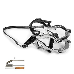 Ensemble d'instruments vétérinaires professionnels spéculum dentaire équin bouche de cheval Gag avec 6 plaques sangles en cuir véritable CE ISO APPROUVÉ - Product Image 4