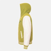 Blouson Bomber Bicolore Vert Citron et Blanc avec Capuche, Logo Personnalisé, Boutons Pression, Style Décontracté Streetwear – Fabrication Professionnelle