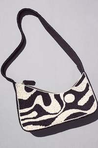 Bolso de hombro a cuadros azules con cuentas para mujer, diseño de limón amarillo, bolso de verano, moda para fiestas, uso diario, bolso de mano con cuentas de semillas y frutas - Product Image 4