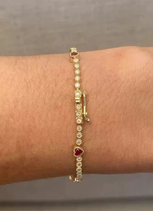 9 Ct Round Brilliant Cut Diamond Vintage Women's <b>Charming</b> Tennis <b>Bracelet</b> <b>Sterling</b> <b>Silver</b> Plated - Product Image 5