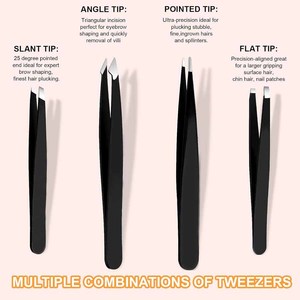 Juego de Herramientas de Belleza de Acero Inoxidable de 9 Piezas, Kit de Pinzas para Cejas con Cortaúñas, Removedor de Cutículas, Depilación Facial - Product Image 3