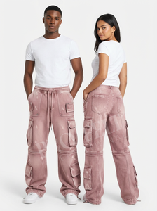 Pantalones Cargo Vaqueros Estilo Vintage, Pierna Ancha, Estilo Urbano, Corte Holgado, Multibolsillos, Logotipo Bordado Personalizado - Product Image 6