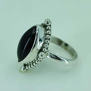 Navya <b>Craft</b> 925 Sterling Silver Handmade Women's <b>Ring</b> Black Onyx Marquise Boho Jewelry Gemstone Licensed Private Size 6.0 Gift - Product Image 4