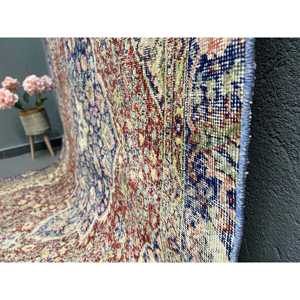 Alfombra de 5.8x9.6 pies, Alfombra Turca, Alfombra Vintage de Lana Azul Ombré - Product Image 3