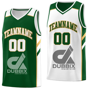 Maillot de basket-ball réversible classique sur mesure, taille plus, respirant, en maille de polyester, logo imprimé numérique, nom, manches courtes, été, 3D - Product Image 2