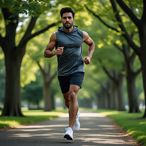 Camiseta con capucha y cremallera para entrenamiento de correr para hombre - Product Image 5