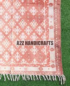 พรมคอตตอนพิมพ์ลายทำมือพรมทำมือพรมปูพื้นที่บ้านและโรงแรมพรมพิมพ์ลายสวยงาม - Product Image 3
