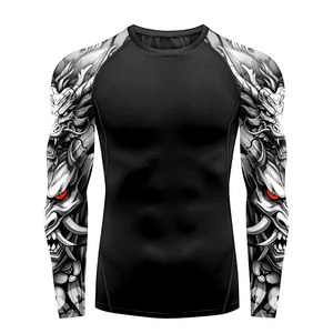 Sublimation <b>Printing</b> Bjj Mma Rash Guard Jiu Jitsu Custom logo UV Protection Compression t Shirt Rash Vest <b>Surfing</b> for Men Women - Product Image 1