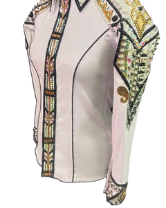 Tela de tafetán elástica hecha a mano Cowgirl Western Show Shirt - Product Image 4