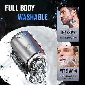 Afeitadora Eléctrica Portátil Recargable por USB, Impermeable IPX7, Mini Afeitadora de Bolsillo con Cuchillas Individuales y Dobles, Afeitadora Rotatoria - Product Image 4