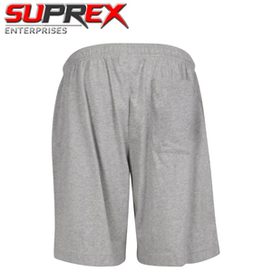 Custom Mens Woven Cotton Fleece Solid Shorts Elastic Waist Breathable Comfortable Gym Casual Summer Streetwear - Product Image 4