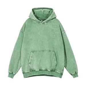 Unisex Heavyweight Oversized Hoodie Casual High Quality Cotton Vintage Wash Fleece Solid Pattern Hooded Collar Streetwear Style - Product Image 4