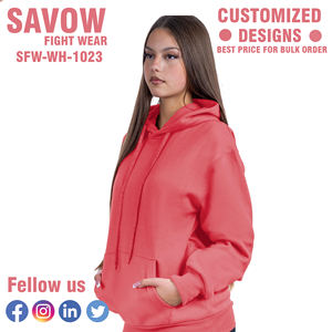 Sweats à capuche pour femmes OEM surdimensionnés pulls en coton sweats à capuche courts Streetwear vestes polaires porter décontracté hiver mode haut - Product Image 5