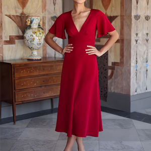 Vestido de Verano Personalizado para Mujer, Elegante, de Manga Corta, Cintura Alta, Poliéster Natural, Largo hasta el Suelo, Corte en A, Chifón, <span class=keywords><strong>Talla</strong></span> Grande - Product Image 3