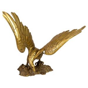 Decorazione per la casa moderna personalizzata in metallo scultura aquila reale ornamento bronzo rame bronzo ottone uccello Figurine in metallo artigianato - Product Image 2