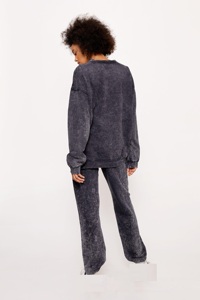 Ensemble de survêtements unisexes personnalisés avec logo, effet délavé, haute qualité, 100 % coton épais, survêtements de sport pour le printemps - Product Image 4