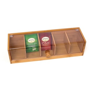 Caja de té de bambú con vidrio transparente Caja de pañuelos de bambú hecha a mano Decoración de mesa y hogar natural ecológica Venta al por mayor de Vietnam - Product Image 1