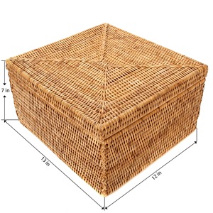 Boîte de rangement avec couvercle, boîte de rangement artisanale, écologique, naturelle, décoration intérieure et extérieure, vente en gros du Vietnam - Product Image 6