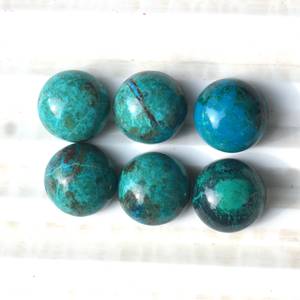 100% Chrysocolle naturelle de qualité supérieure Forme ronde Chrysocolle Calibré Flatback Cabochon Gemstone Disponible en tailles Wow Qualité - Product Image 2