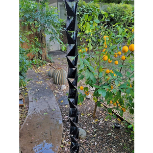 Meilleur prix de gros chaîne de pluie en métal décoration extérieure chaîne de gouttière enduite de poudre noire décoration de la maison chaîne de pluie maison de ferme - Product Image 5