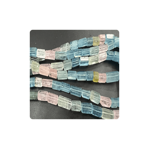 Qualité supérieure 17 pouces de long perles en forme de tube à facettes belle aigue-marine rose Morganite 10mm taille de brin pour la fabrication de bijoux - Product Image 2