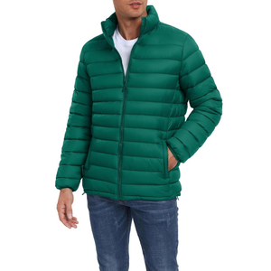 Chaqueta acolchada de burbujas ligera a prueba de viento con cremallera verde chaqueta acolchada de invierno de alta calidad personalizada para hombres - Product Image 3