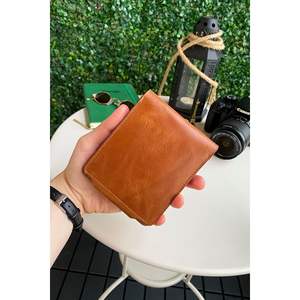 Portefeuille en cuir véritable marron pour homme Haut de gamme, style décontracté, fermeture à bouton pour un usage quotidien-Malibu - Product Image 6