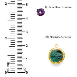 Piedra preciosa de amatista cruda, ajuste de bisel de plata de ley 925, piedra natal, oro Vermeil, colgante de abalorio DIY para hacer joyas - Product Image 3