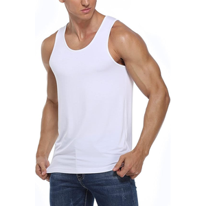 Débardeurs de sport respirants en maille polyester/coton à col en V personnalisés pour hommes, pour la course à pied, le basketball - Product Image 4