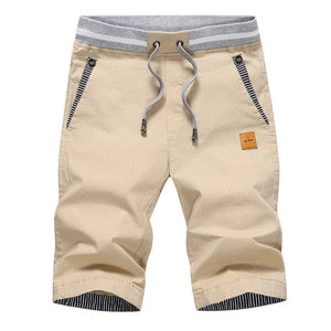 Pantaloncini di lino da uomo comodi pantaloncini Cargo alla moda in cotone con cerniera Fly 2XL stile estivo Casual decorazione con Logo tinta unita - Product Image 2