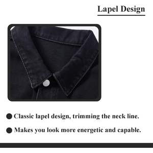 Vestes en jean respirantes et imperméables pour hommes grandes tailles Pakistan 2026 – Prix de gros personnalisé, deux poches, boutonnées, hiver, devant - Product Image 5