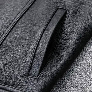 À la mode automne nouvelle veste en cuir pour hommes léger décontracté sport moto gilet à la mode Style Fit veste - Product Image 6